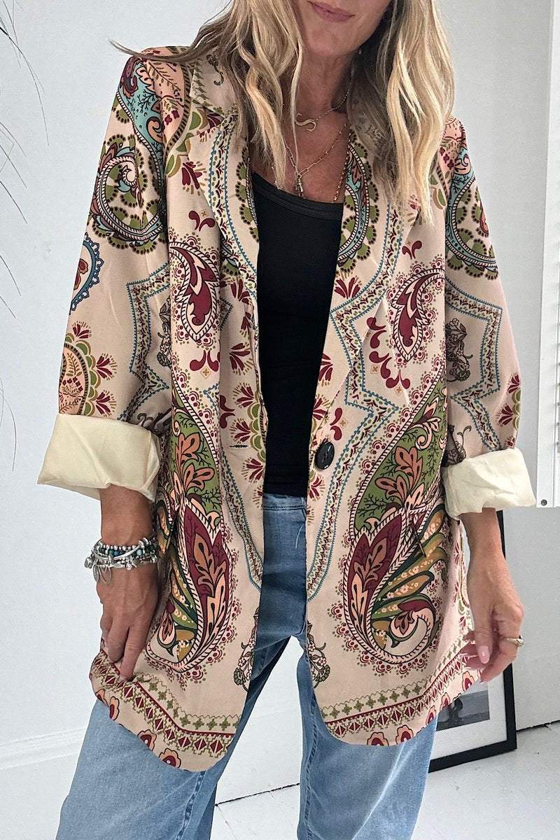 Women's Casual Paisley Print Blazer