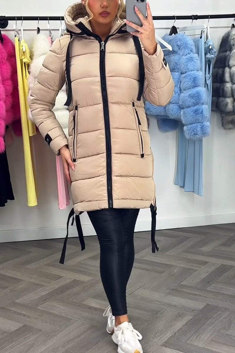 Women's Casual Hooded Mid-length Thick Cotton Coat