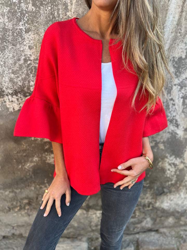 Women's Round Neck Mid-sleeve Casual Jacket