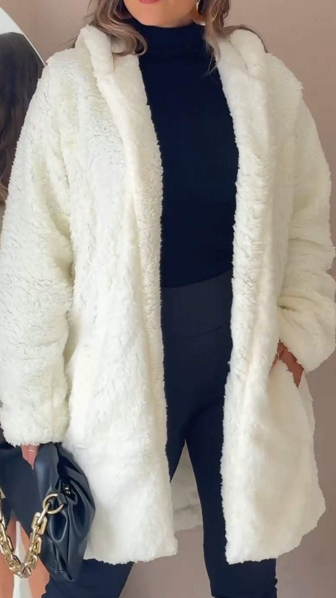 Women's Casual Solid Color Plush Coat