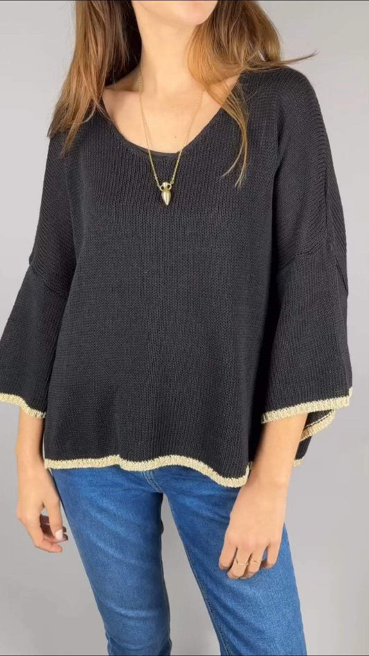 Women's Casual Solid Color Long Sleeve Knitted Top