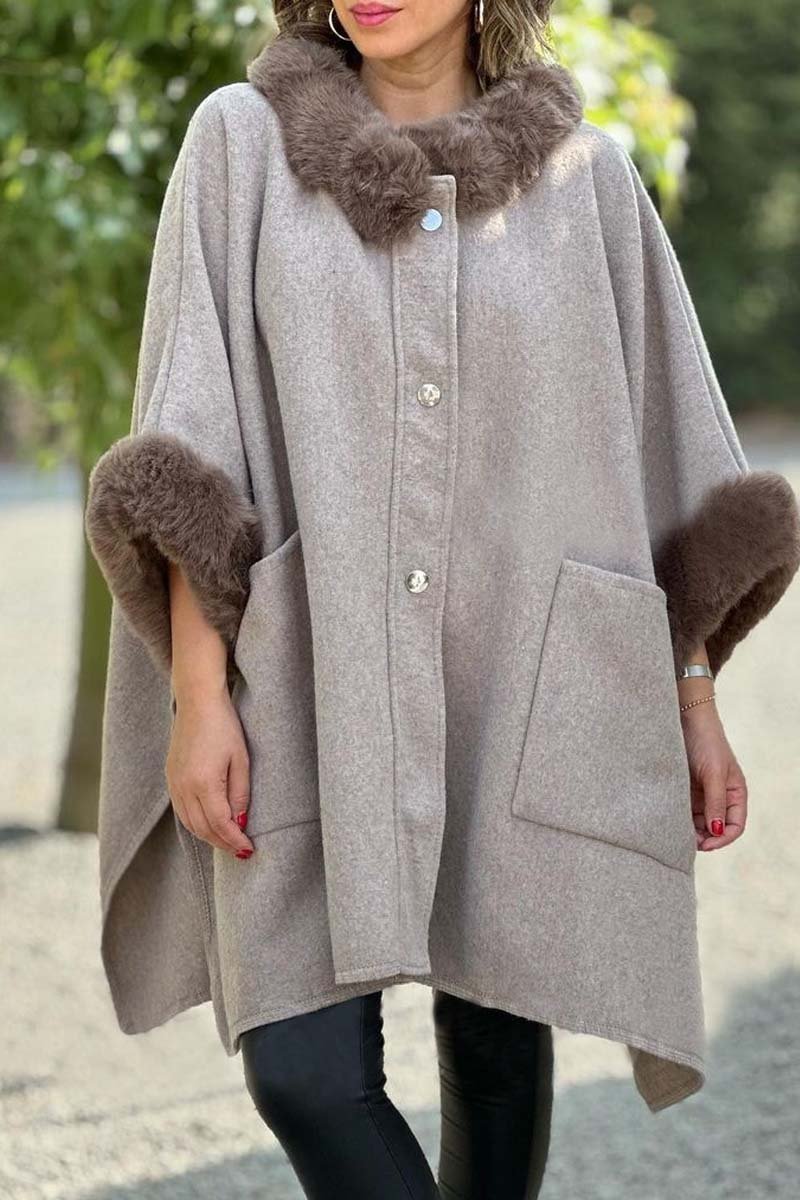 Women's Elegant Cuffs Terry Loose Coat