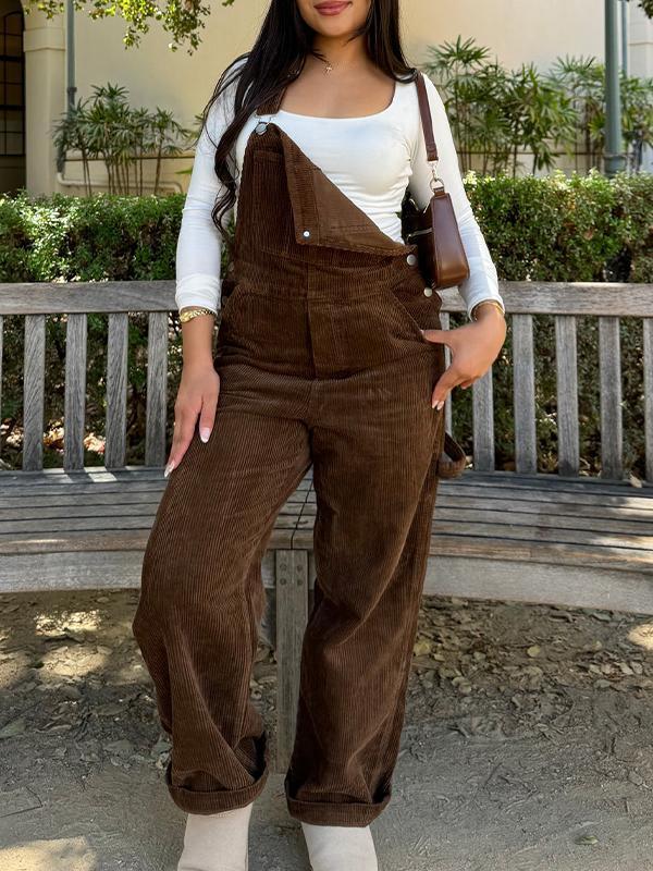 Women's Corduroy Casual Overalls