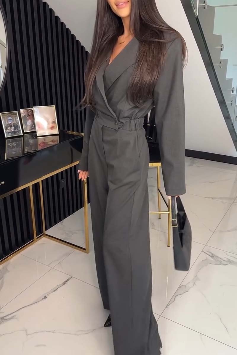 Women's Fashion Lapel Suit Jumpsuit