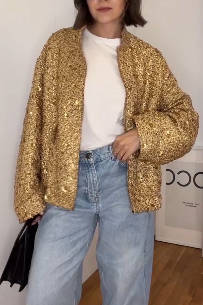 Casual sequined coat