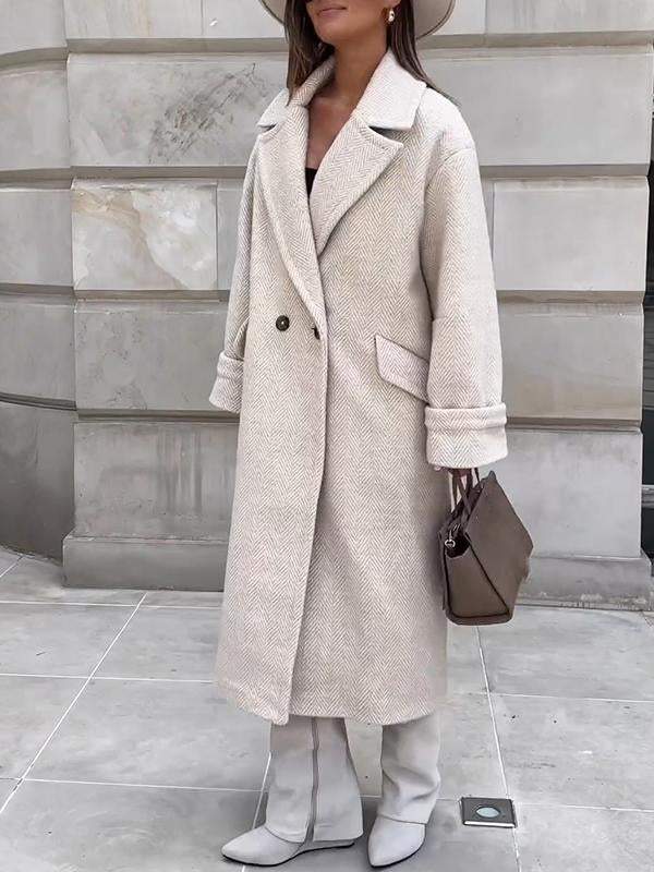 Women's Casual Lapel Long Trench Coat