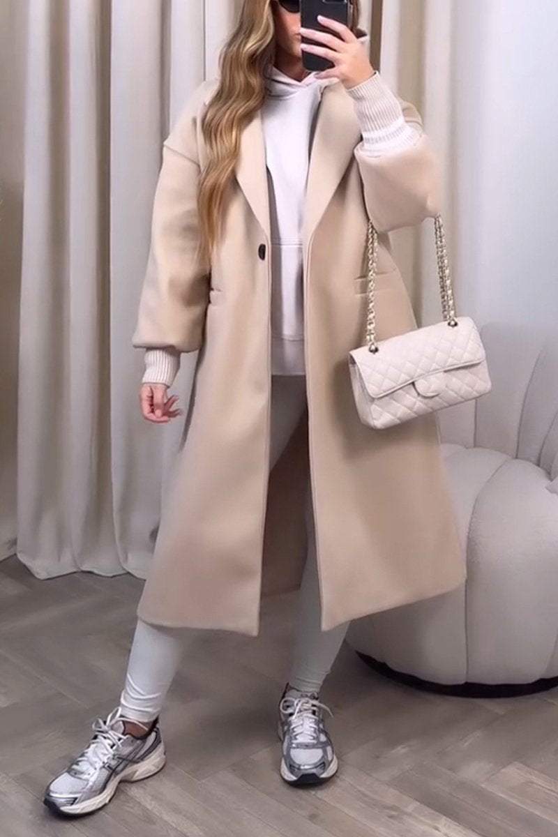 Women's Casual Lapel Long Trench Coat