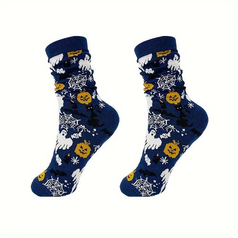 Men's and Women's Halloween Cartoon Print Casual Socks