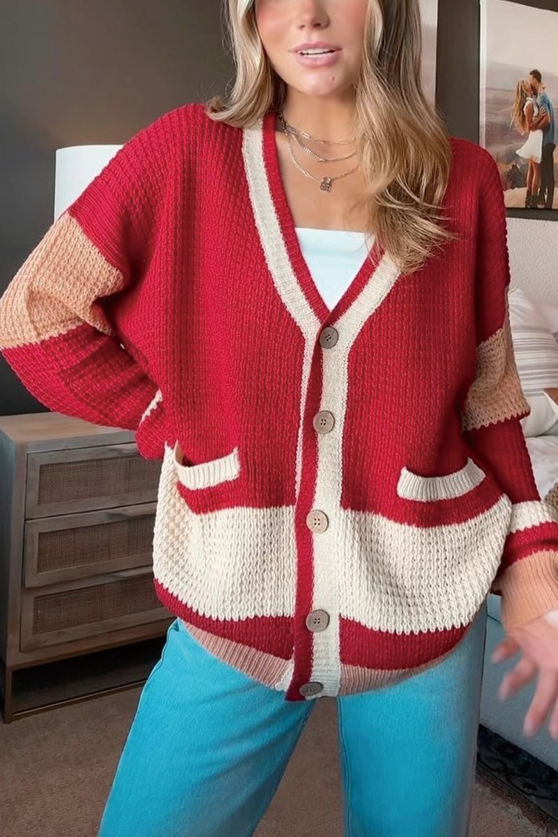 Women's Colorblock Knit Cardigan