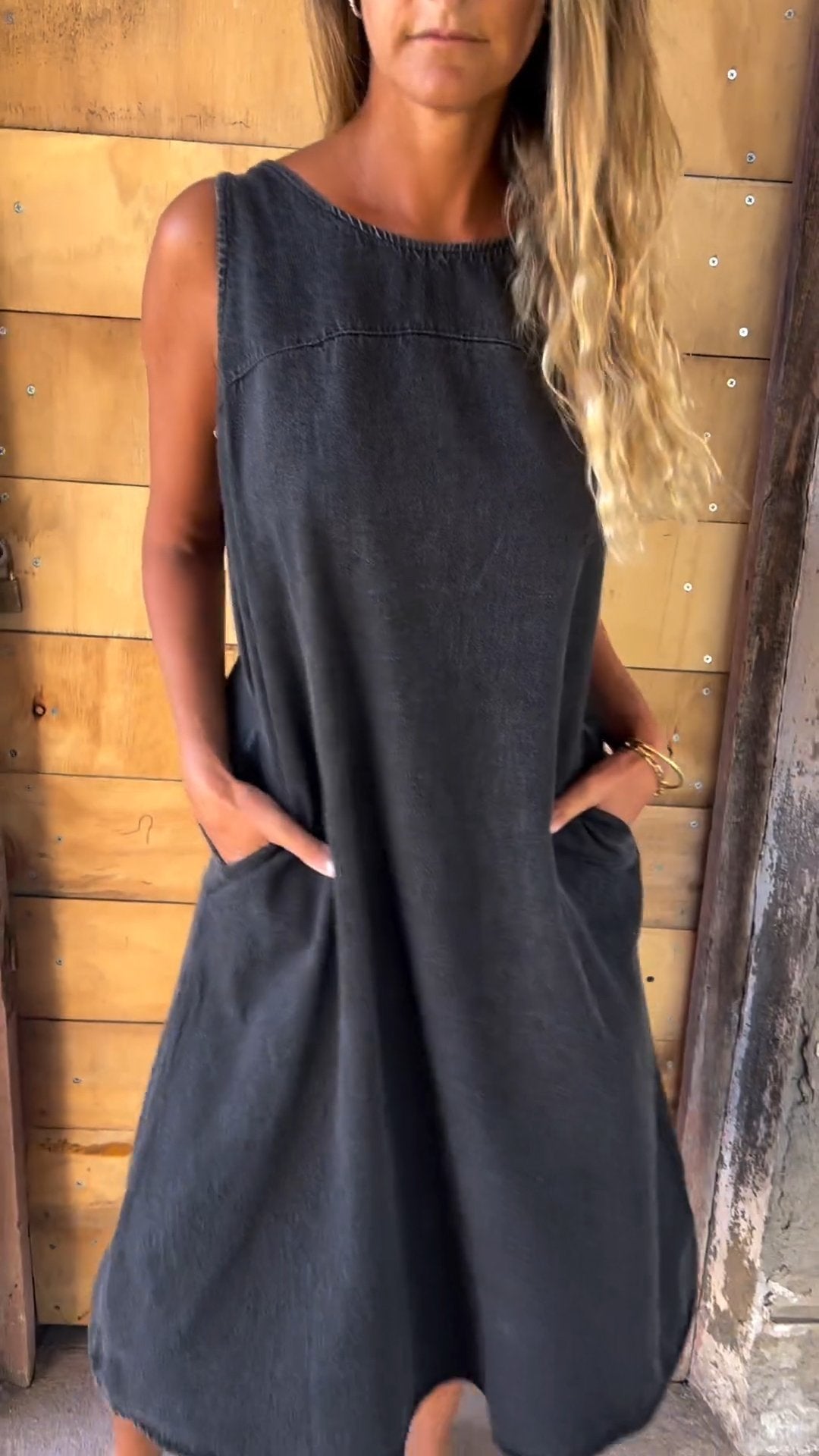 Denim Backless Dress