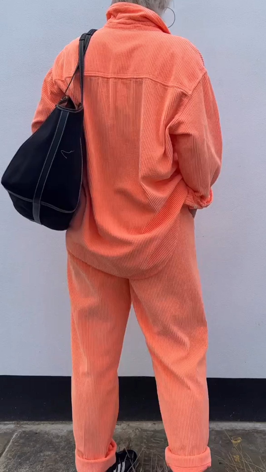 Women's Solid Color Casual Corduroy Pants Suit