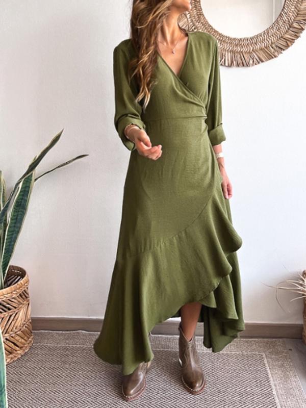 Women's Casual Wrap Strappy Long Dress