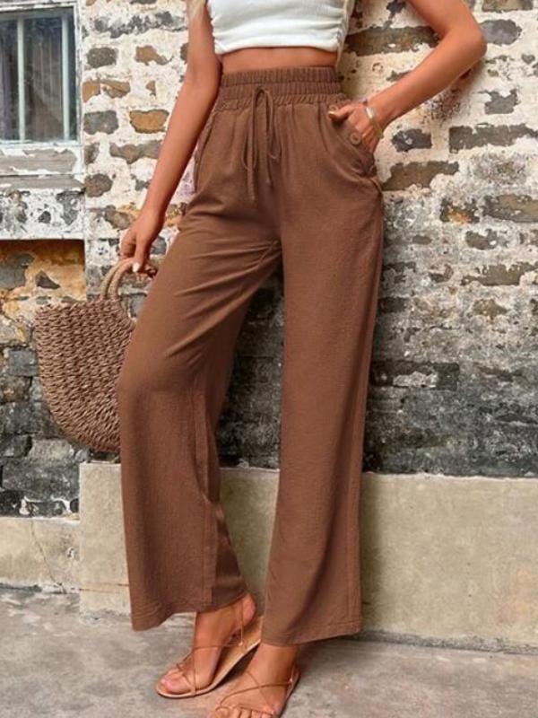 Women's slacks elastic high-waisted slacks