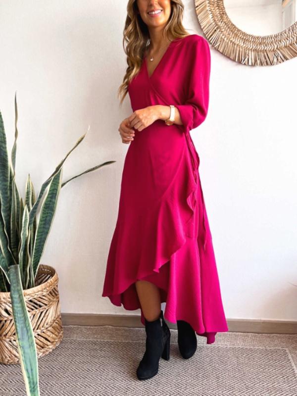 Women's Casual Wrap Strappy Long Dress