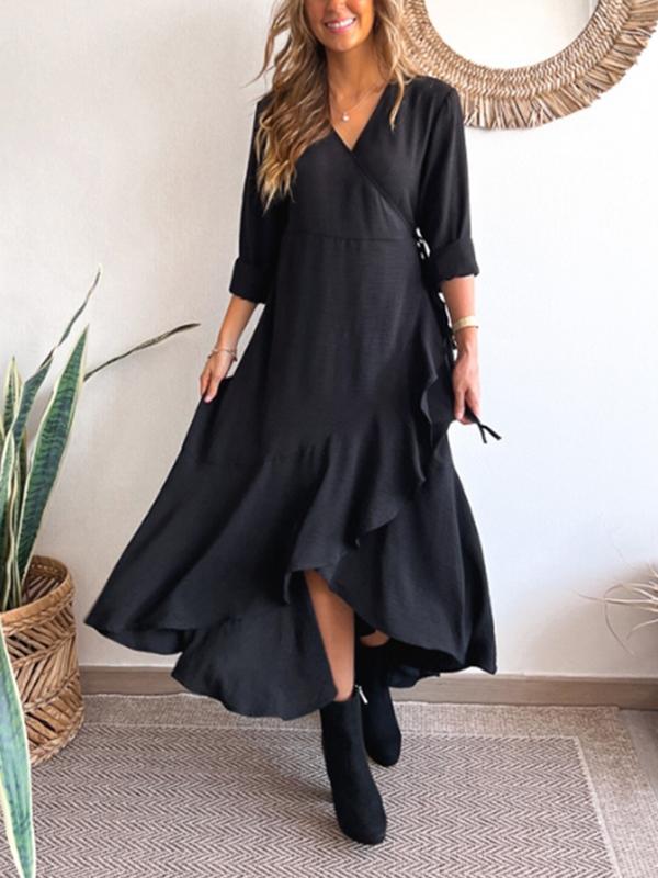 Women's Casual Wrap Strappy Long Dress