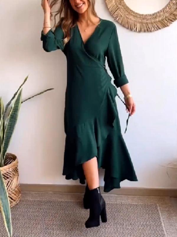 Women's Casual Wrap Strappy Long Dress