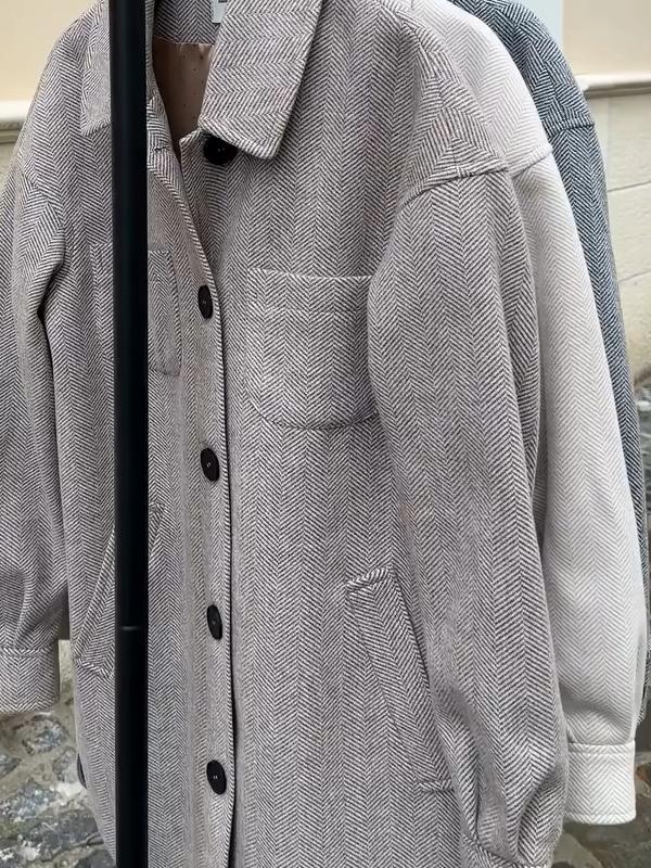 Women's Herringbone Tweed Trench Coat