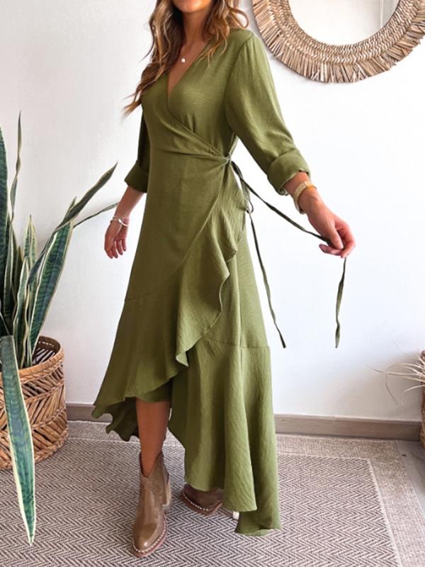 Women's Casual Wrap Strappy Long Dress