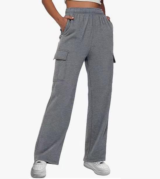 Womens Cargo Sweatpants Casual Baggy Fleece High Waisted Joggers Pants