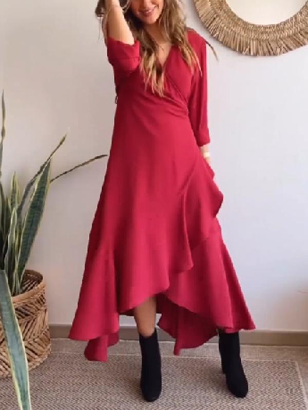 Women's Casual Wrap Strappy Long Dress