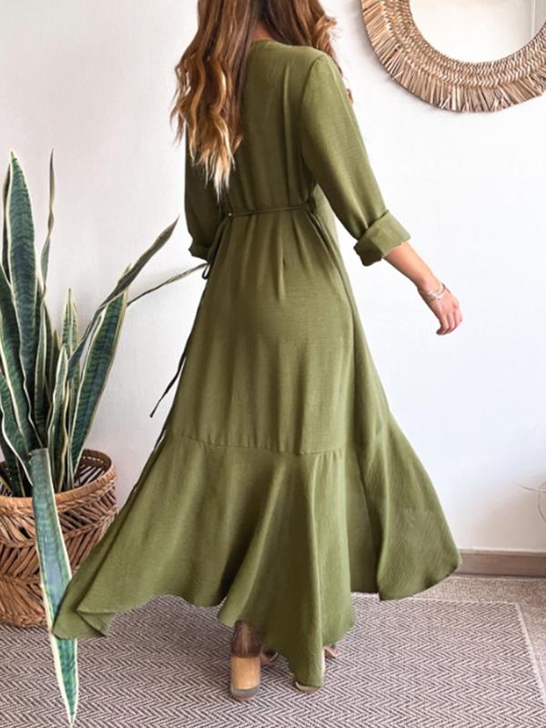 Women's Casual Wrap Strappy Long Dress