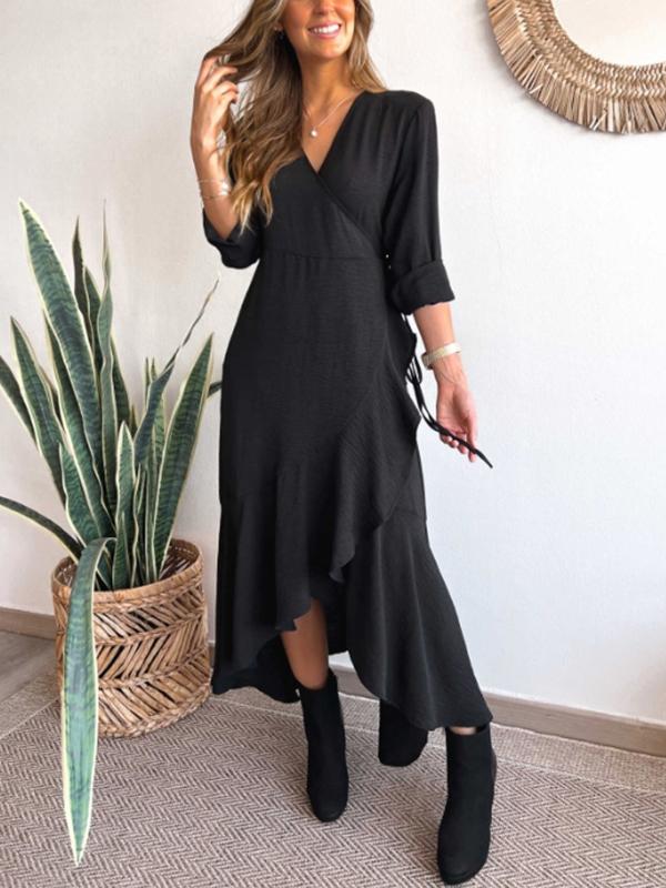 Women's Casual Wrap Strappy Long Dress